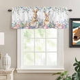 thumbnail image 2 of Bunny Easter Rod Pocket Curtain Valance, Spring Floral Eggs Eucalyptus Leaves Weeping Farmhouse Window Valance for Living Room, Bedroom, Kitchen 42"W x 18"L, 2 of 9