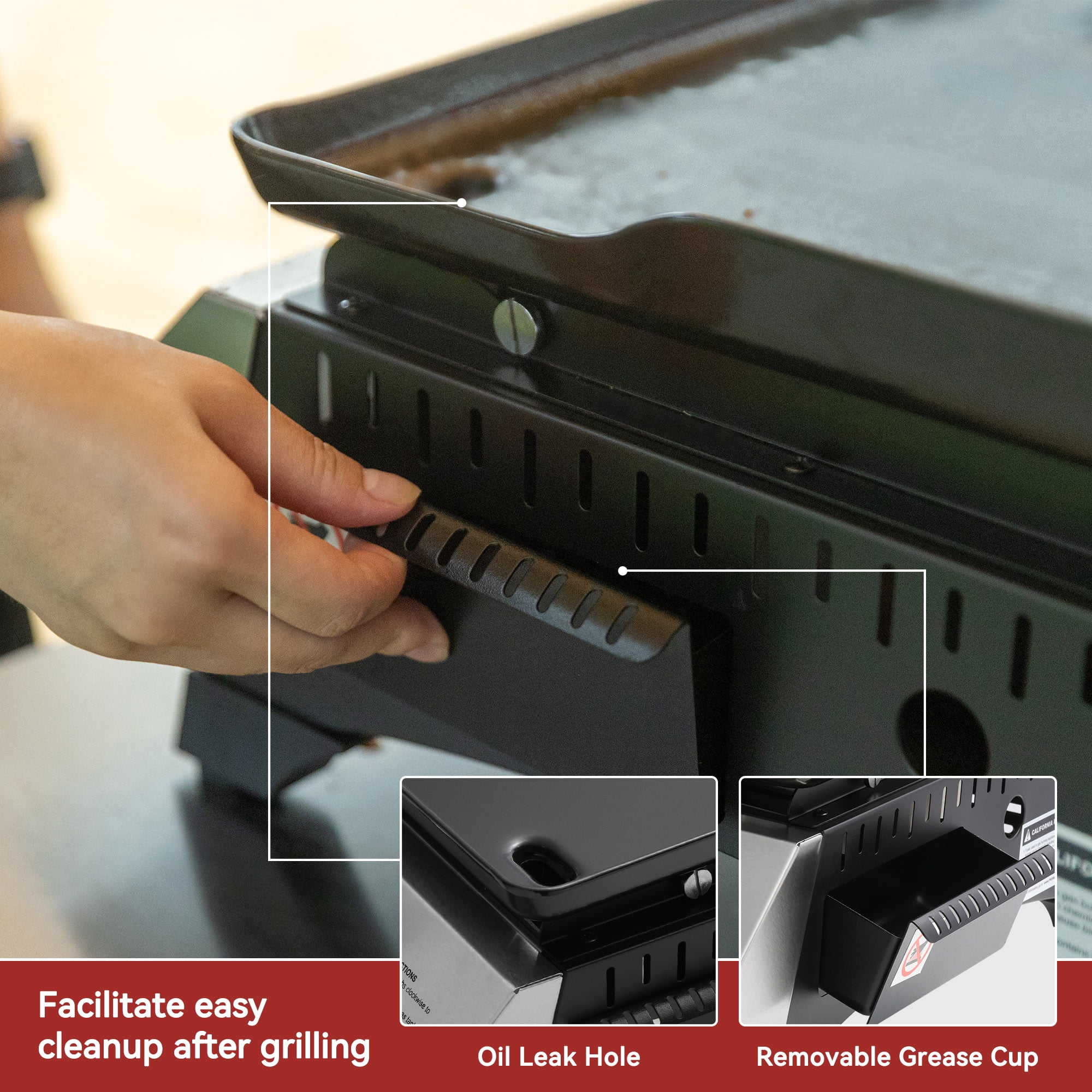 Royal Gourmet PD1300 3-Burner 27,000-BTU Portable Gas Grill Griddle, Outdoor Camping, Tailgating