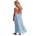 thumbnail image 3 of VBTAPA Linen Dresses for Girls Backless Cami Maxi Dress Boho Summer Dresses Trendy 2026 Vacation Casual Flowy Sundresses Light Blue 9 Years, 3 of 9