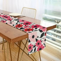 Yayeee Table Runner 70 inches Long Home Kitchen Dinning Party Decoration, Pink and Red Flowers