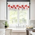 thumbnail image 3 of Poppy Curtain Valances for Windows, Spring Nature Plant Poppy Flowers Rod Pocket Valance Window Treatments Short Curtains for Kitchen Bathroom Living Room, 3 of 6