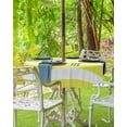 thumbnail image 5 of Outdoor Tablecloth Yellow and White Stripes Round Patio Tablecloths 60 Inch, Waterproof Table Cloths with Umbrella Hole and Zipper, Striped Simple Summer Table Cover for Outdoor Tables Garden, 5 of 6