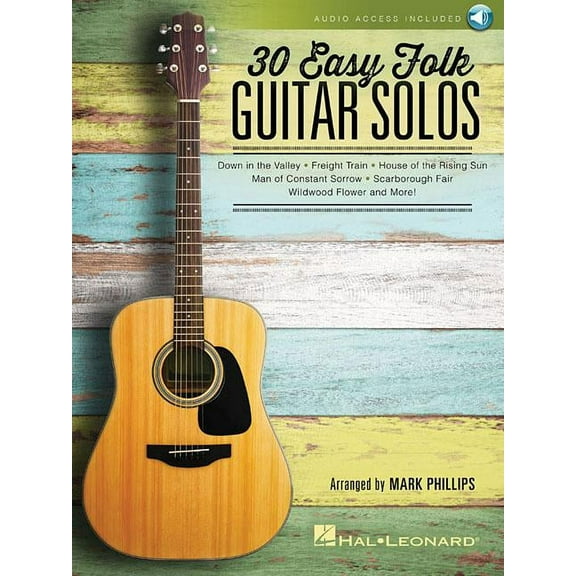 30 Easy Folk Guitar Solos (Paperback) by Hal Leonard Corp, Dr. Mark Phillips