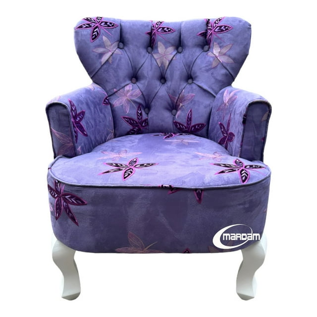 Sillon Vintage Individual Terciopelo Flor Morada