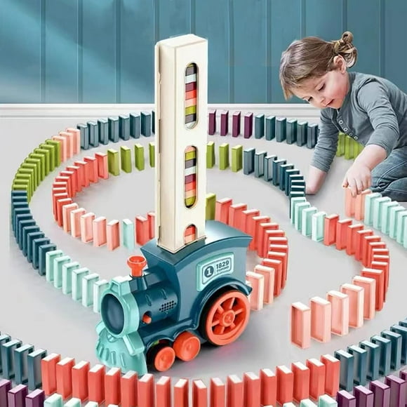 Kids Games Domino Train Toys: 600PCS Automatic Dominoes Stacking Creative Game 3+ Year Old - Stem Montessori Toy for Boys 4-6 - Summer Autistic Christmas Birthday Gifts 5 6 Toddler Girls Ages 4-8 Toy