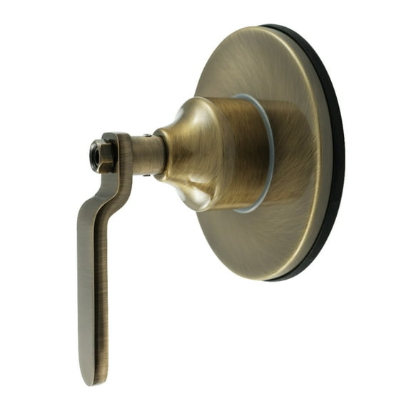 Kingston Brass KS3033KL Whitaker Single-Handle Three-Way Diverter Valve with Round Trim Kit, Antique Brass