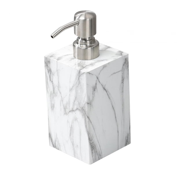 Dispensador de jabón líquido para manos de 500 ml, elegante dispensador de gel de baño vacío a prueba de fugas para textura de borde blanco