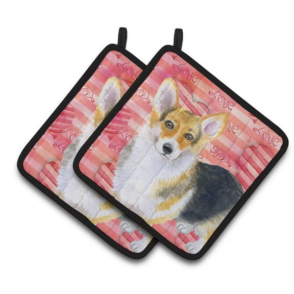 Caroline's Treasures Pembroke Corgi Love Pair of Pot Holders