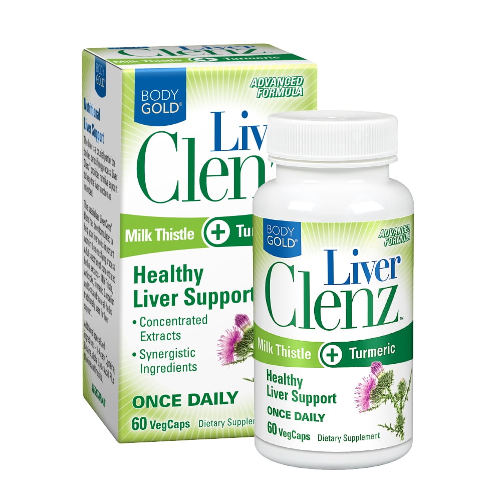 Body Gold Liver Clenz with Milk Thistle & Turmeric | Healthy Liver Detox Support | Vegetarian | 30 Servings, 60 VegCaps