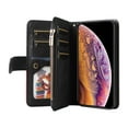 thumbnail image 3 of Multifunctional Case for iPhone XS Max,[RFID Blocking] 9 Credit Cards Holder with Wrist Strap, Premium PU Leather Zipper Wallet Purse Magnetic Flip Phone Cover For iPhone XS Max, Black, 3 of 12