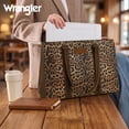 thumbnail image 2 of Wrangler Laptop Tote Bag for Women 15.6 Inch Computer Bag for Work Large Double Compartment Purse and Handbag,Leopard Print Brown, 2 of 6