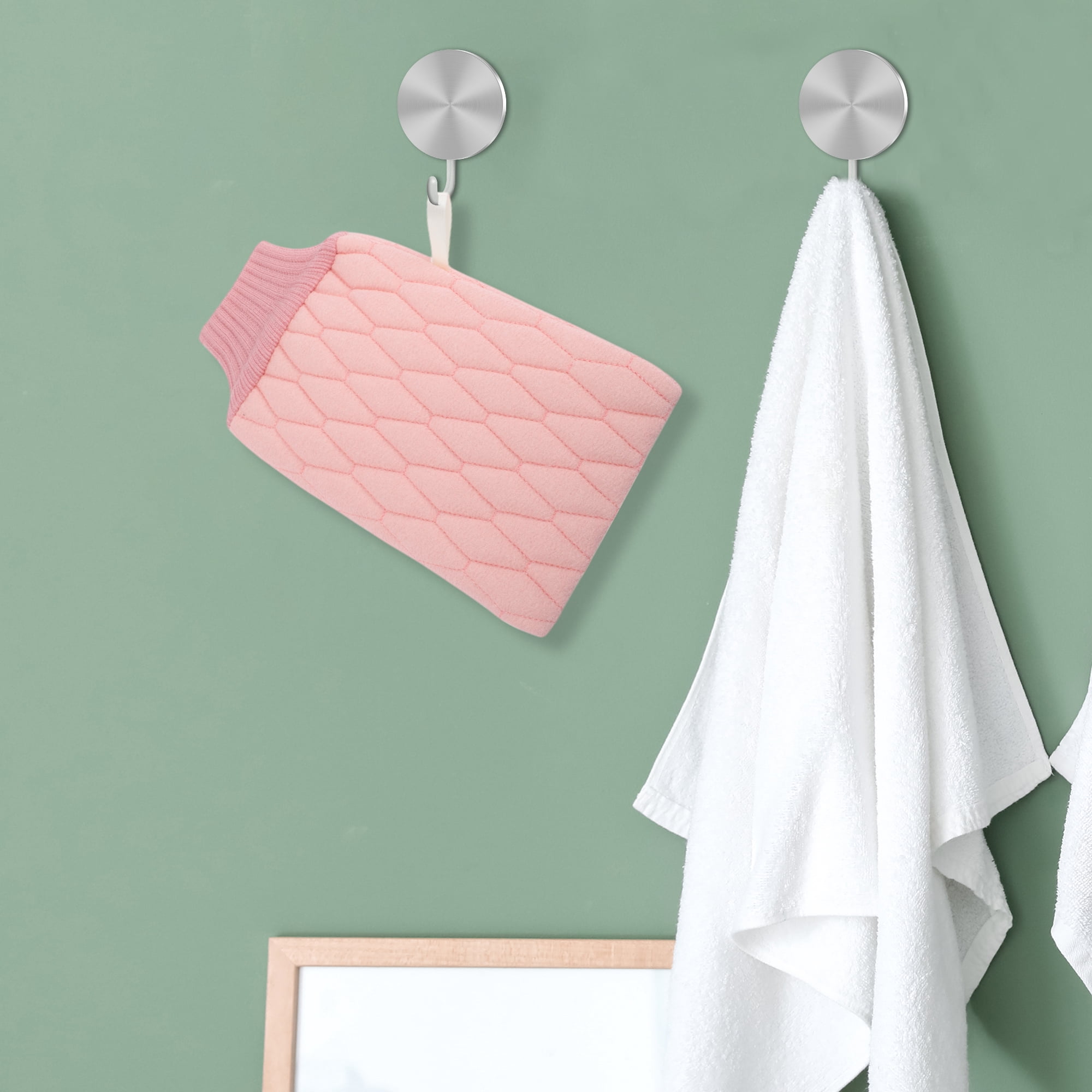 Unique Bargains Double-sided Bath Towel for Shower Room 5.51"x9.06" 1 Pc Pink
