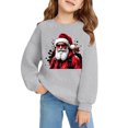 thumbnail image 4 of PMVFHDE Chandail à Capuchon et Chandails en Molleton pour Filles Imprimé Manches Longues Col Rond avec Poche Chandail Confortable Doux Décontracté pour Enfants Saison des Fêtes Gris, 6-7 Ans, 4 of 4