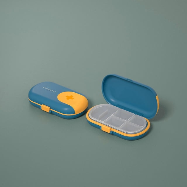 Pastillero portátil diario con compartimento de viaje, caja sellada para medicamentos