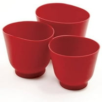 Norpro 1019R 3 Piece Silicone Bowl Set, Red, 6.5 x 6.5 x 6.2 inches, As Shown