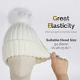 thumbnail image 6 of Holzkary Winter Hats for Men Women Fleece Lined Beanie Warm Cuffed Soft Knit Outdoor Skull Cap Womens Winter Knitted Hat with Faux Pom Warm Knit Cap for Women White One Size, 6 of 9