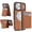 Brown, variant on Rugged Case for iPhone 14, PU Leather + TPU Magnetic Cover with Detachable Card Slots / SIM Slot Kickstand Ultra Slim 360° Powerful Protection Anti-fall Phone Case, Green