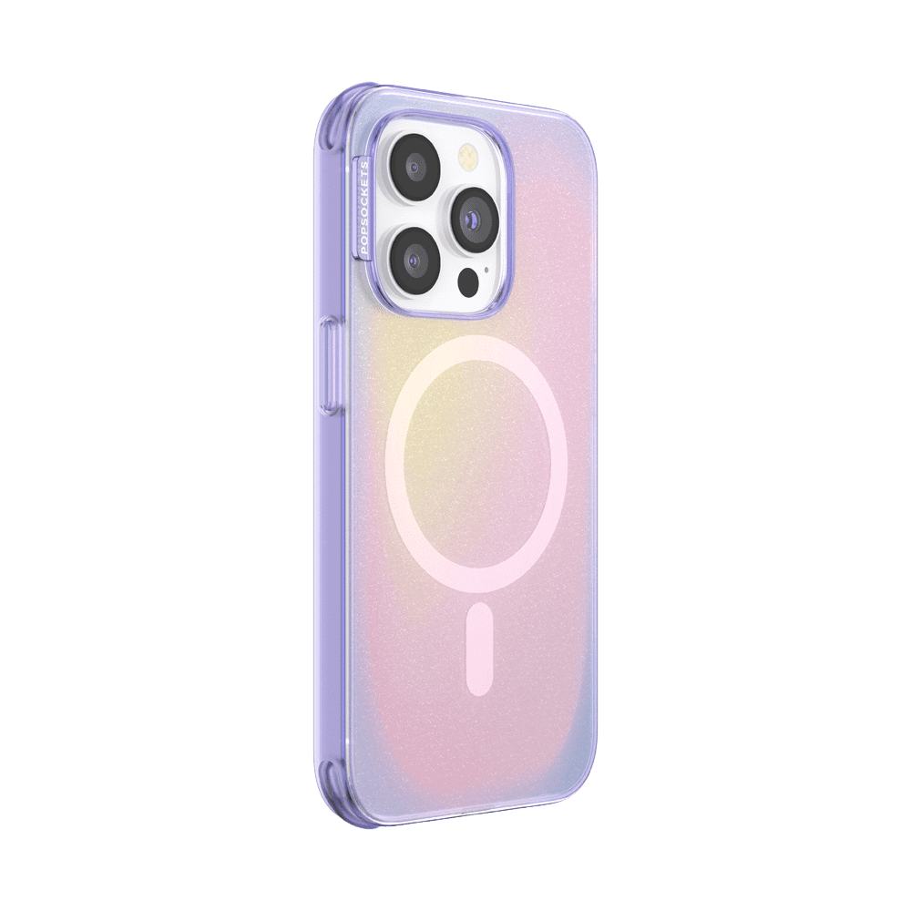 PopSockets Phone Case for Apple iPhone 14 Pro, MagSafe Compatible, 10ft Drop Protection, Aura