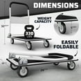 thumbnail image 2 of XPOPR Heavy Duty Foldable Push Cart  | Capacity | Upgraded Collapsible Hand Truck Platform with Swivel Wheels | Flat Bed Moving Wagon | Space Saving Push Handle White, 2 of 7
