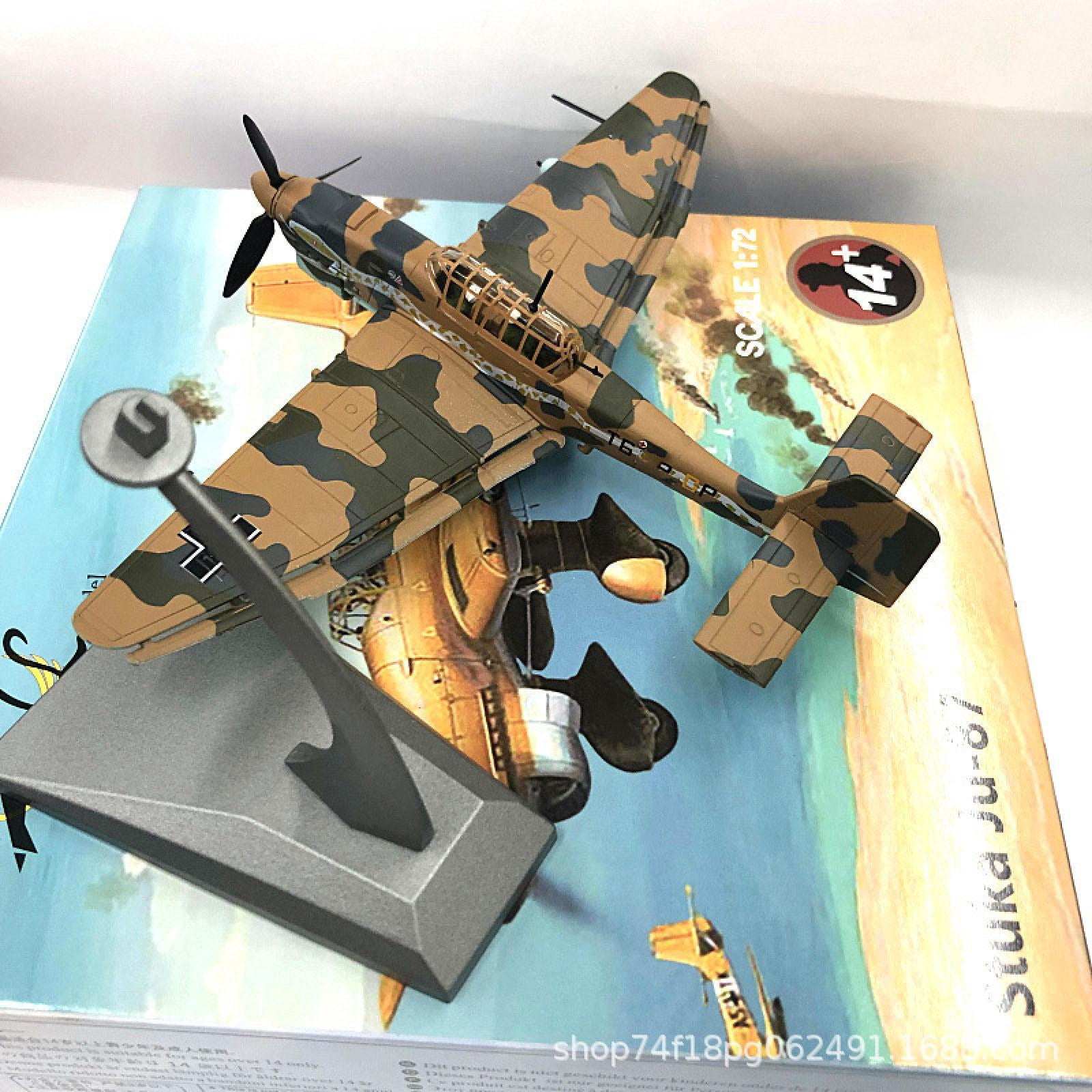 JIAHAOO Beautiful Alloy & ABS Plastic Aircraft Model for Collectors, 1:72 Scale Stuka JU-87 Bomber Elegance to Space
