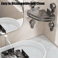 thumbnail image 3 of Tanuse Corner Suction Cup Storage Rack for Bathroom - Space-Saving Organizer for Washstands Or Wall, Provides Ample Storage for Toiletries, Ideal for Bathroom Organization Shelf, 3 of 7