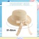 thumbnail image 2 of Sombreros de sol para niños, lazos de encaje, sombreros de paja para niños pequeños y medianos, sombreros de copa plana, sombreros de playa para sombrillas al aire libreBeige, 2 of 5