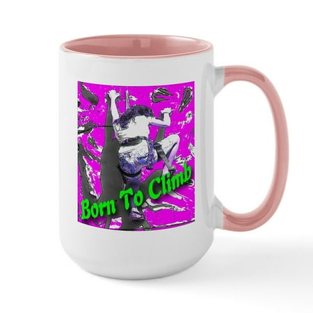 

CafePress - Born To Climb Large Mug - 15 oz Ceramic Large Mug