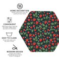thumbnail image 4 of Honeii Strawberry Print Leather Coaster Set of 6, Ideal for Safeguarding Your Furniture from Drinks Spills and Effortless Cleanup,Hexagon, 4 of 7