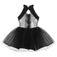thumbnail image 2 of iiniim Girls Sequined Ballet Tutu Dress Sleeveless Halter Neck Sparkly Jazz Cha Cha Dance Stage Performance Silver 10, 2 of 7