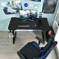 thumbnail image 5 of Gymax 47'' Gaming Desk Z-Shaped Computer Office Table w/ Gaming Handle Rack Black, 5 of 10