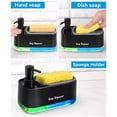 thumbnail image 3 of Kitchen Soap Dispenser Set, Dual Pump Hand and Dish Soap Holder with Sponge Tray, 3-in-1 Space Saving Sink Organizer, Black, 3 of 6