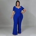 thumbnail image 2 of AURA Women Plus Size Wide Leg Jumpsuit High Waist Loose Fit Casual Summer Outfit, 2 of 7