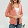 thumbnail image 3 of Lixiuxyad Womens Open Front Cardigan Women's Lightweight Cardigan Elegant Sun Knit Sweater Soft Loose Fit Casual Cover Up Outerwear Comfortable Stretchy Sleeve,Orange, 3 of 5
