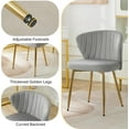thumbnail image 4 of DEXS Velvet Vanity Chair Modern Makeup Chair with Golden Legs and Back Support, Small Accent Chair for Dressing Table Living Room Bedroom.Grey, 4 of 14
