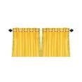 thumbnail image 4 of Lined Ring Top Sari Curtains 60"W x 63"L matching tiebacks- Handcrafted Yellow Indian Drapes with Lining, Offering Privacy and Insulation for Living Room/Bedroom/Dining Room, Sold in Pairs, 4 of 6