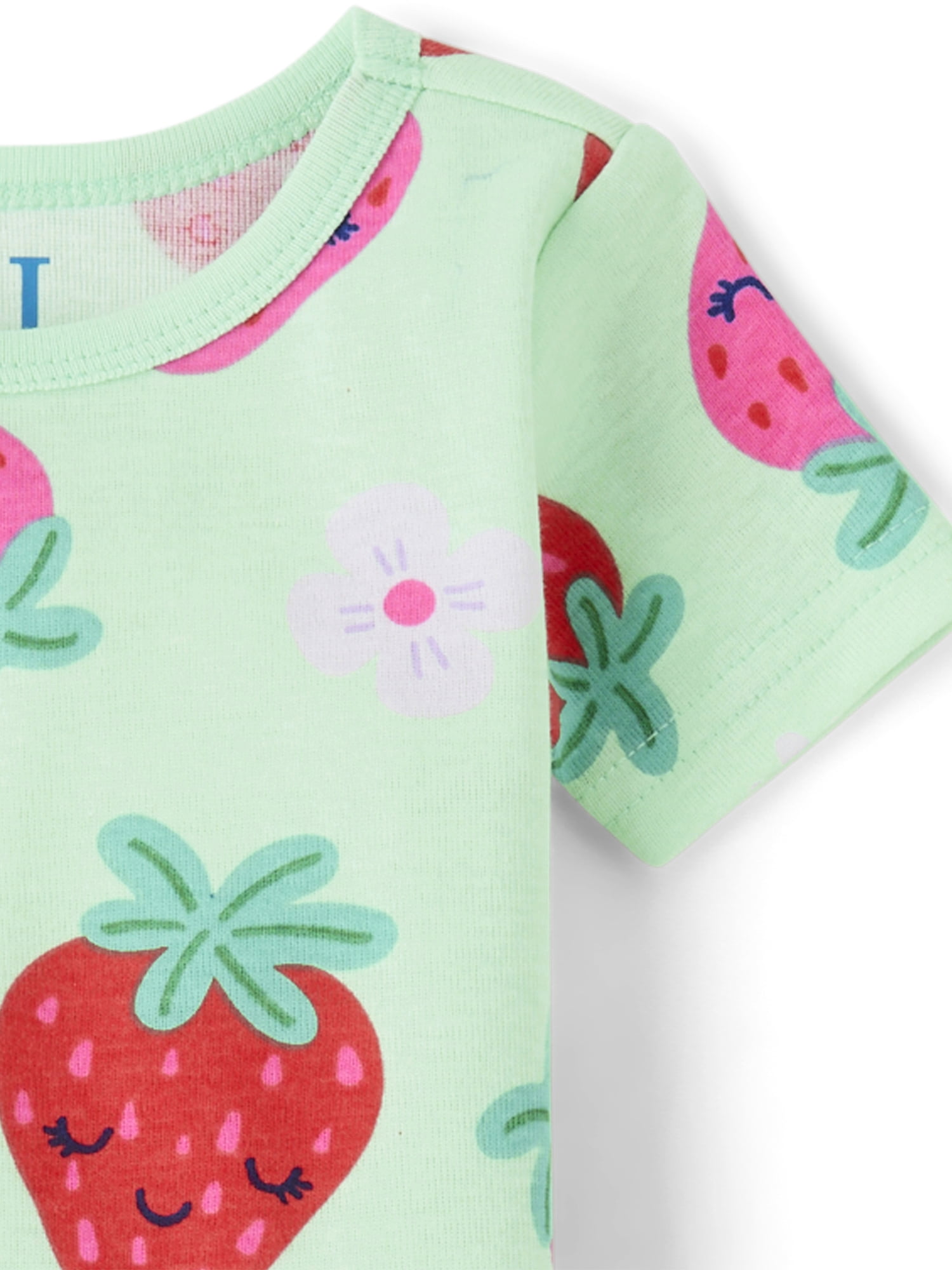 The Children's Place Baby & Toddler Girls Short Sleeve Strawberries Snug Fit PJ, Sizes NB-6T