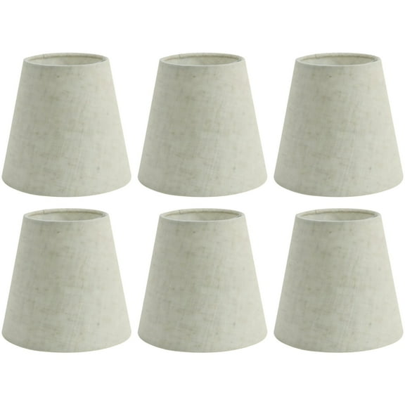 6 Pcs of Small Lamp Shades Clip On Bulb, Linen Fabric Tapered Lamp Shades for Small Lamps, Clip-On Light Covers for Chandeliers Wall Lamps Table Lamps, Natural Texture