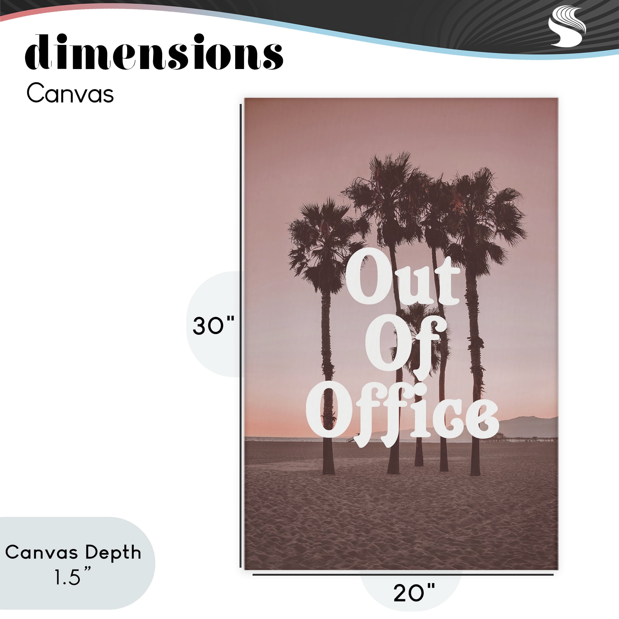 Stupell Industries Pink Tropical Out Of Office Canvas Wall Art, design by Lil' Rue