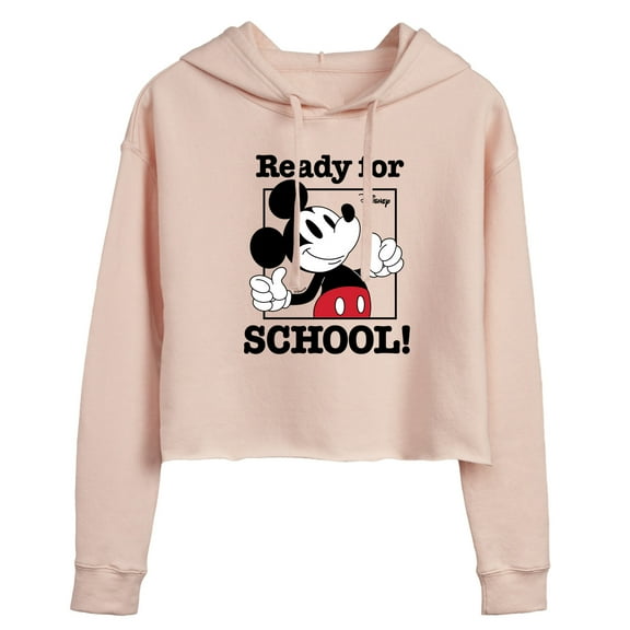 Disney - Ready For School - Juniors Cropped Pullover Hoodie