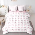 thumbnail image 1 of Erosebridal Bowknot Bedding Sets Queen Size for Teens, Princess Ribbon Comforter Sets with Sheets, Cartoon Decor, Reversible 7pcs, 1 of 1