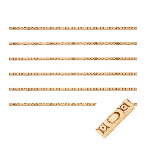 6 Pack 15.75" Decorative Wood Trim, Unfinished 3D Wooden Furniture Molding Trim for DIY Craft, Home Wall Cabinet Shelf Window Door (Printed Pattern, 11mm)
