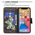 thumbnail image 3 of Allytech Wallet Case for iPhone 14 Pro (6.1 inch 2022), Colorful Painting PU Leather Flip Folio Case with Card Holders Kickstand Shockproof Case for iPhone 14 Pro 2022, Gold Butterfly, 3 of 4