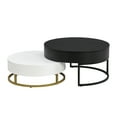 thumbnail image 2 of Modern Round Nesting Coffee Tables Lift-top Flexibility Adjustable Table with 2 Drawers Large Storage Furniture, 2 of 10