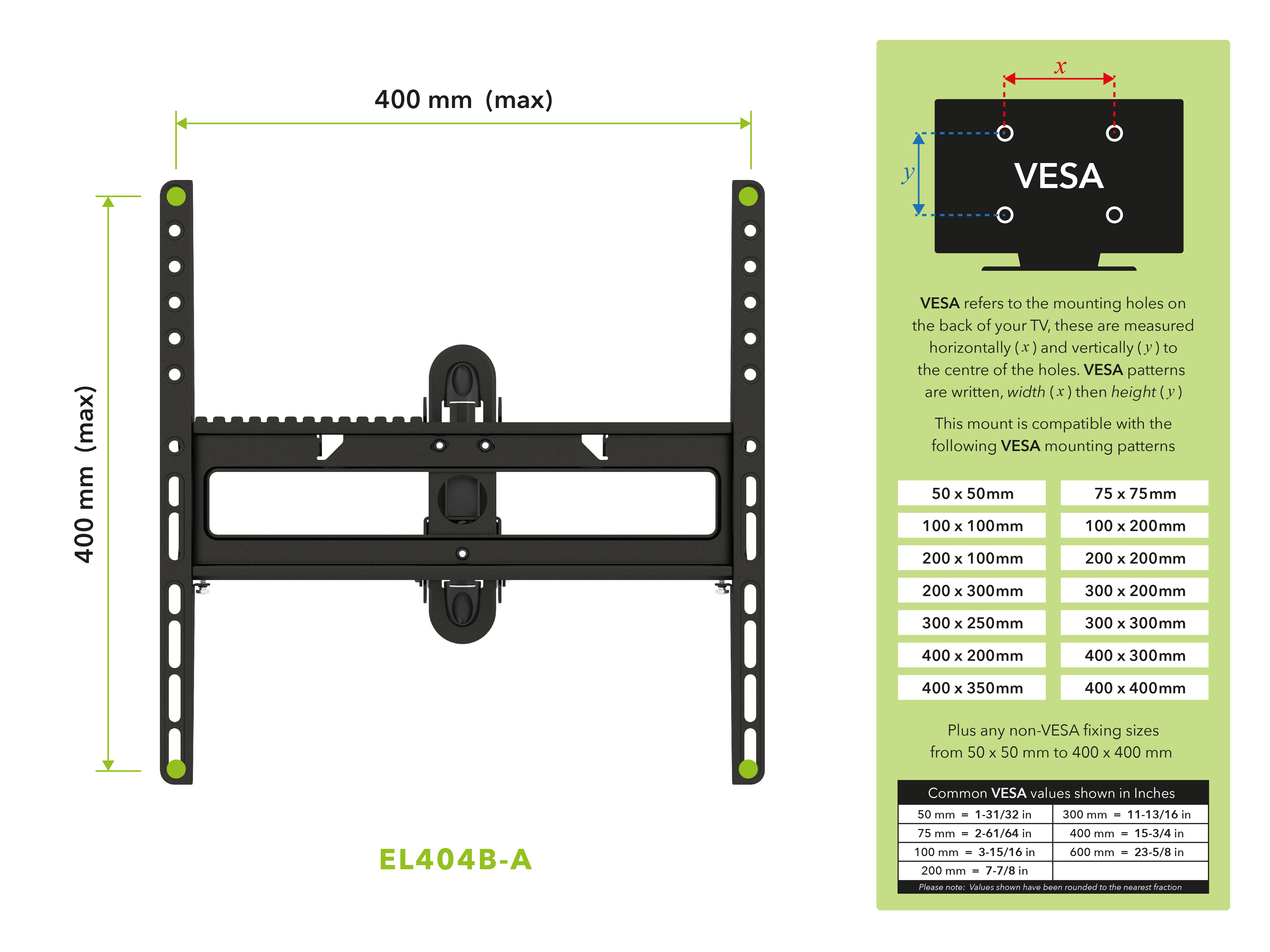 EL404B-A Multi Position Full Motion Long Extension TV Wall Mount for 25-inch to 55-inch TVs. - image 5 of 8