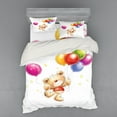 thumbnail image 2 of Ambesonne Colorful Bedding Set 3 Pcs, Teddy Bear with Baloon, Twin, Multicolor, 2 of 3