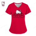 thumbnail image 3 of Uniformes médicos de Hello Kitty para mujer, camisetas de enfermera con estampado de dibujos animados de Hello Kitty, uniforme de novio para mascotas, ropa de cuidado de manga corta, 3 of 5