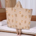thumbnail image 5 of Light Brown Footballs and Cups Pattern Hooded Bath Towel，50"x30" for Ages 3 To 12 Kids, Quick Dry Lightweight Soft Microfiber Hood Beach Towel Cover Up for Kids, 5 of 7