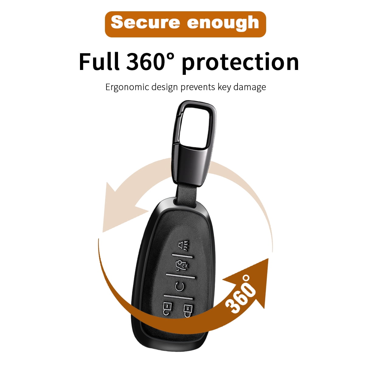 For Key Fob Cover Leather Car Compatible for 2016 2017 2018 2029 2020 2021 Equinox Malibu Camaro Cruze Blazer Sonic Volt Traverse Trax 5 Button Key Case-G Style