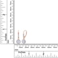 thumbnail image 3 of 1ct 5mm G-H-I Color Moissanite Halo Leverback Drop Hoop Earring with Accents for Women In 14K Rose Gold Over Sterling Silver, 3 of 4