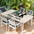 thumbnail image 2 of Happy Easter Rabbits Table Cloths for 6 Foot Rectangle Tables, Black Plaid Polka Dots Rabbits Beige Patio Waterproof Elastic Fitted Tablecloths, Washable Rectangular Table Cover for Camping, 2 of 8